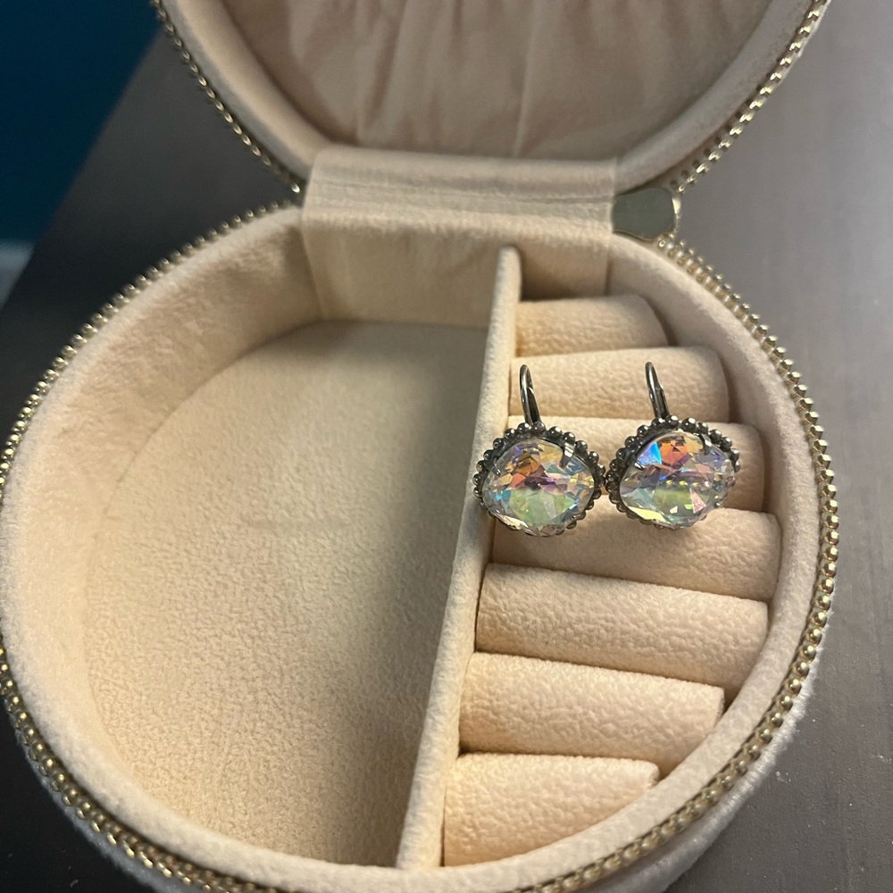 Elegant Silver Crystal Earrings